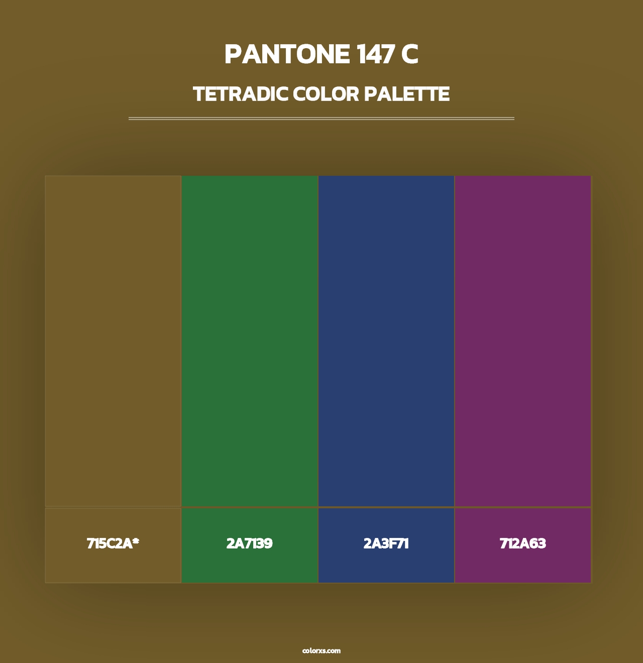 PANTONE 147 C - Tetradic Color Palette