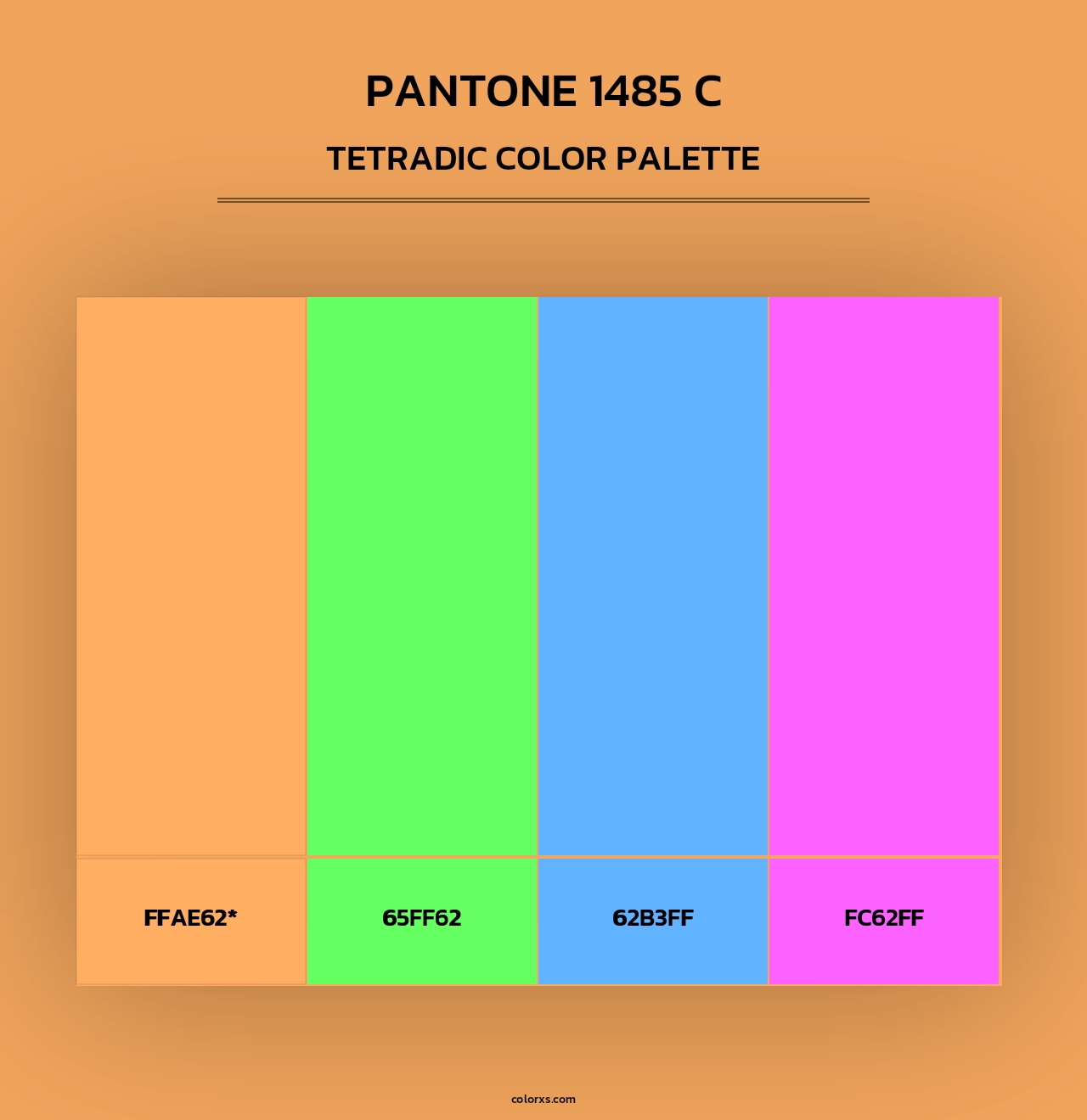 PANTONE 1485 C - Tetradic Color Palette