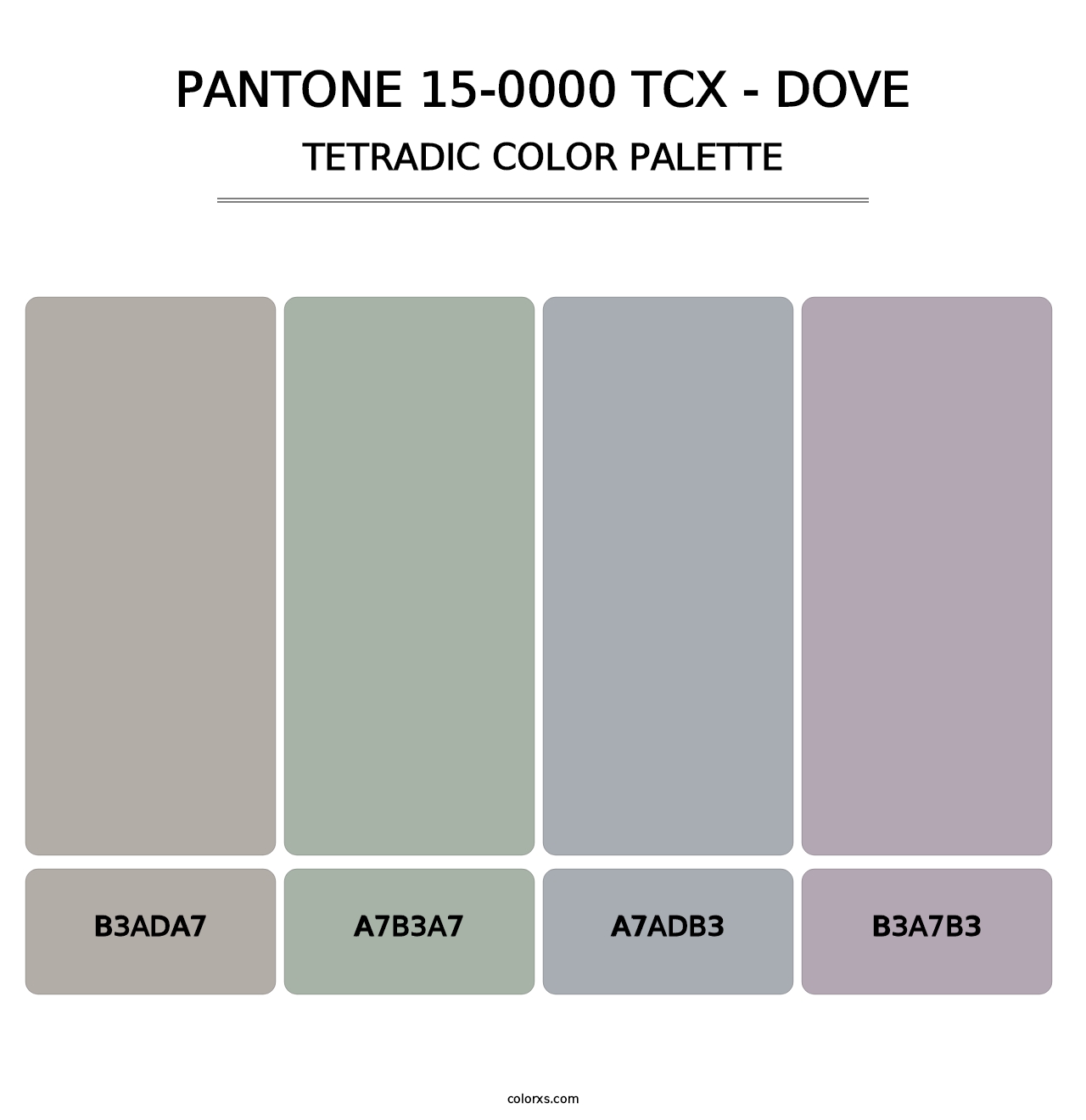 PANTONE 15-0000 TCX - Dove - Tetradic Color Palette
