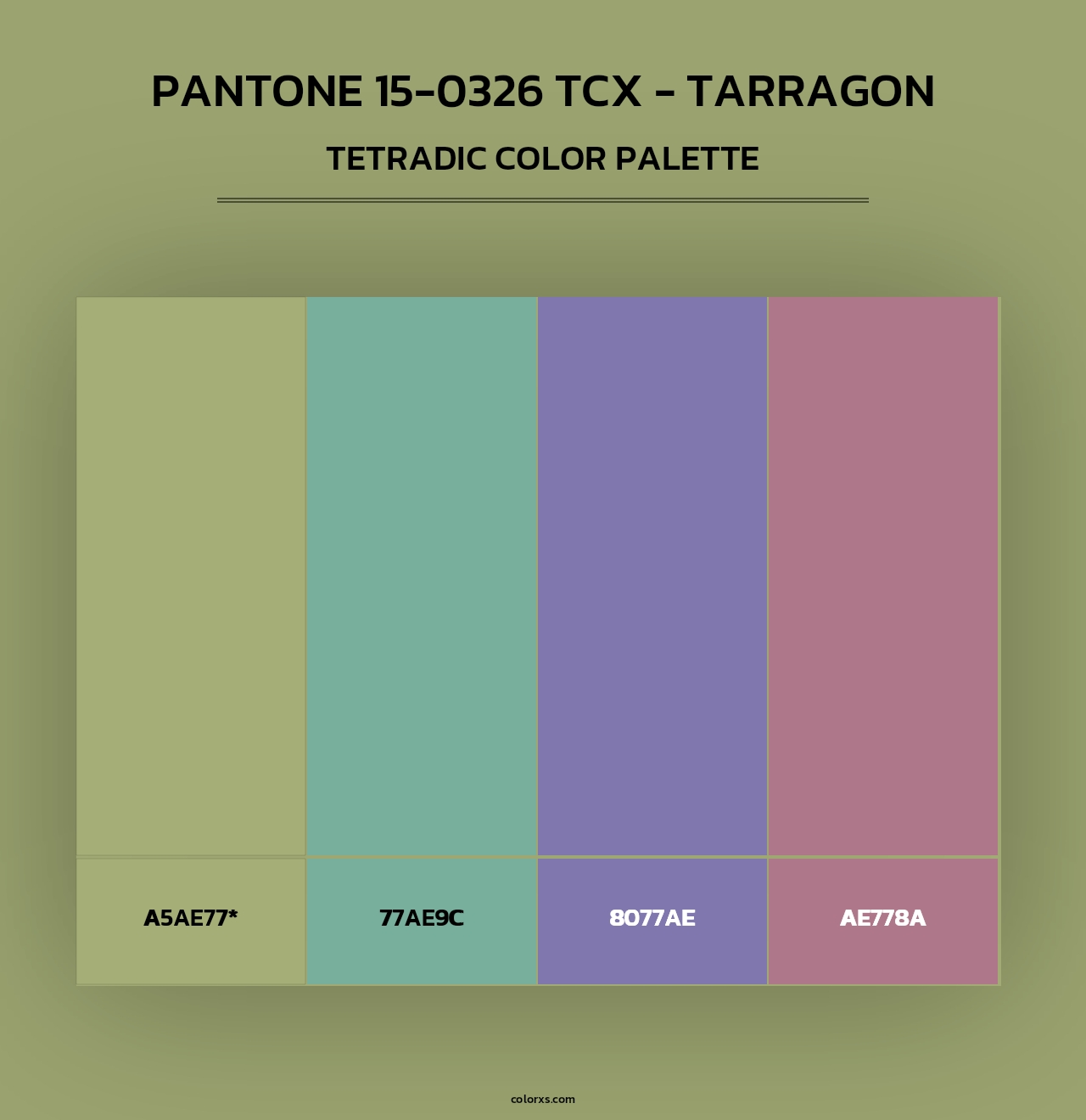Pantone 15-0326 TCX - Tarragon - Tetradic Color Palette