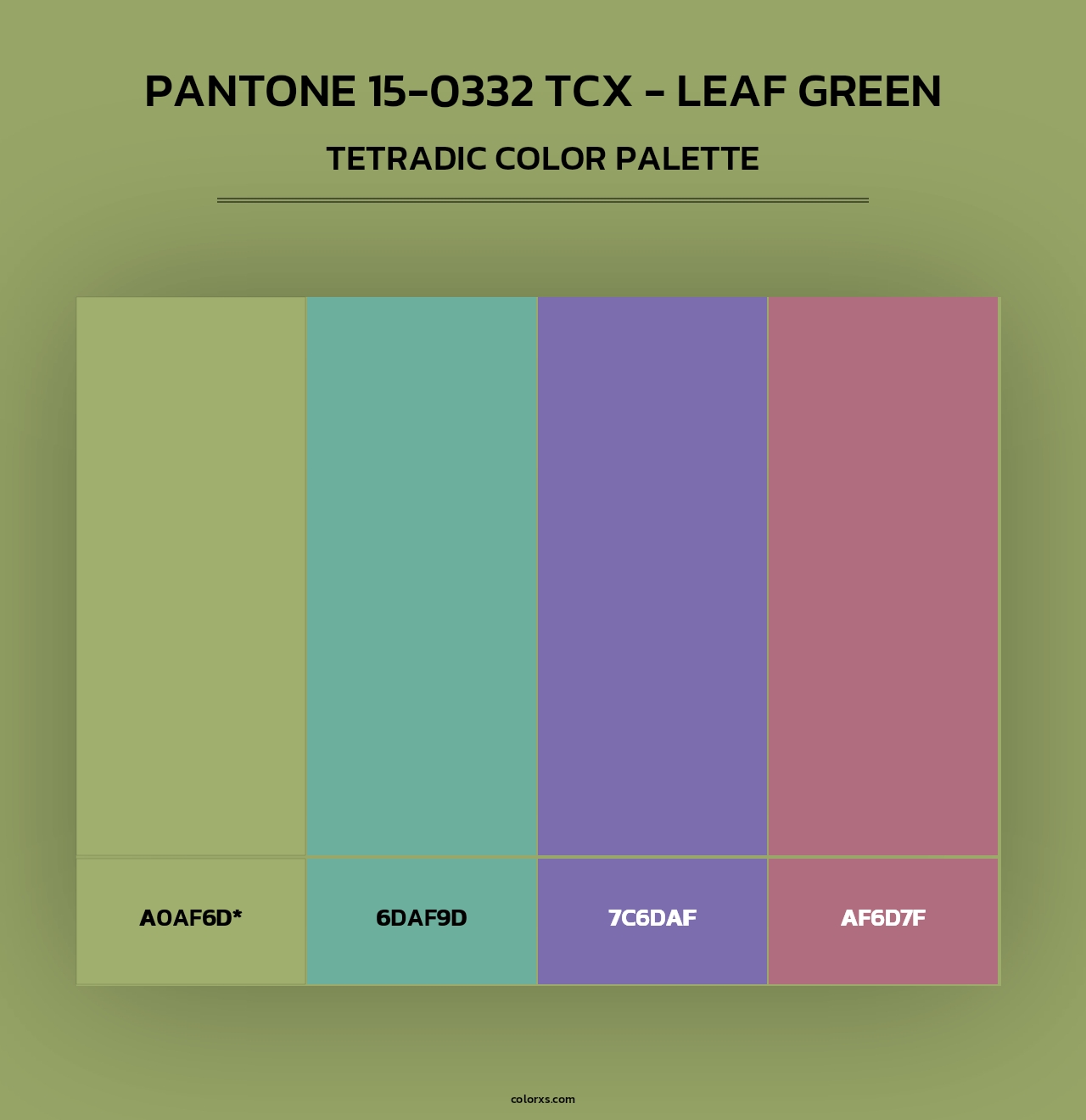 PANTONE 15-0332 TCX - Leaf Green - Tetradic Color Palette