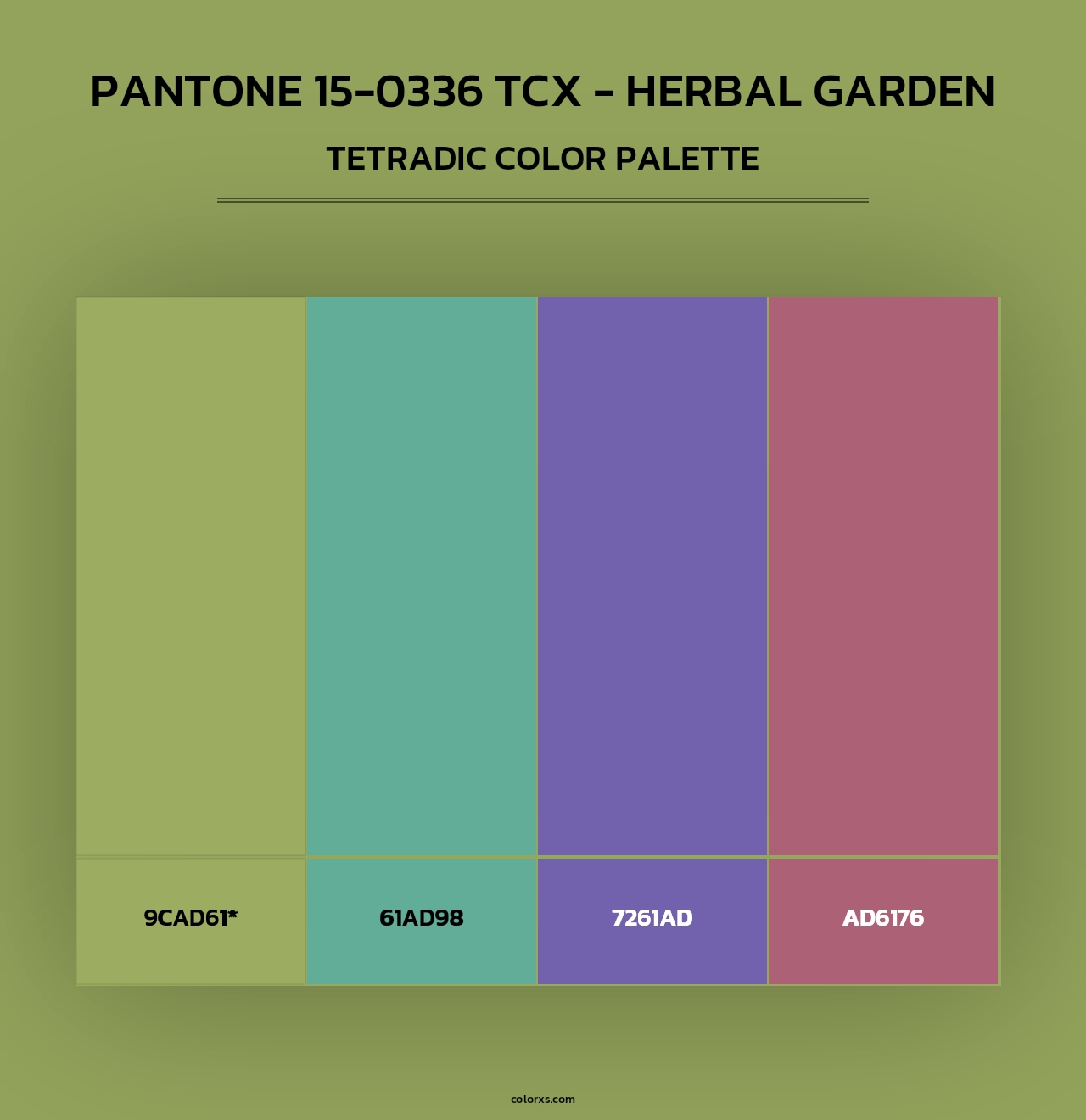 PANTONE 15-0336 TCX - Herbal Garden - Tetradic Color Palette