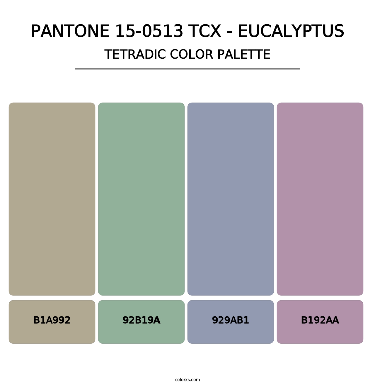 PANTONE 15-0513 TCX - Eucalyptus - Tetradic Color Palette
