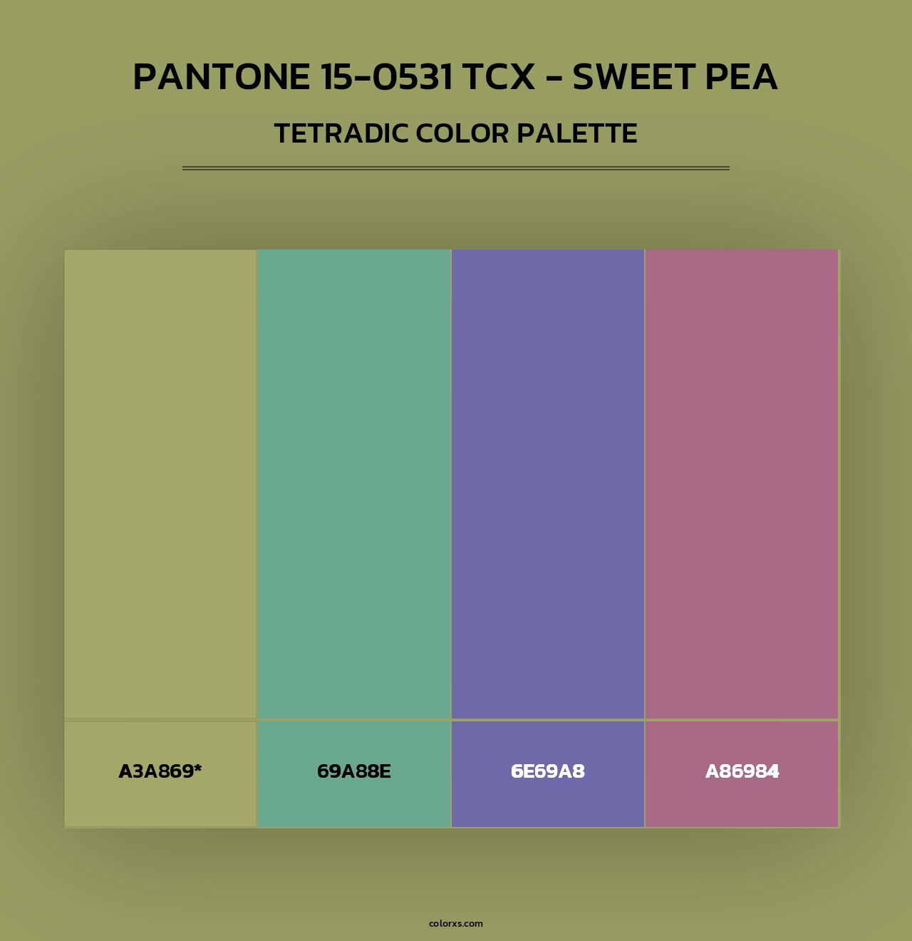 PANTONE 15-0531 TCX - Sweet Pea - Tetradic Color Palette