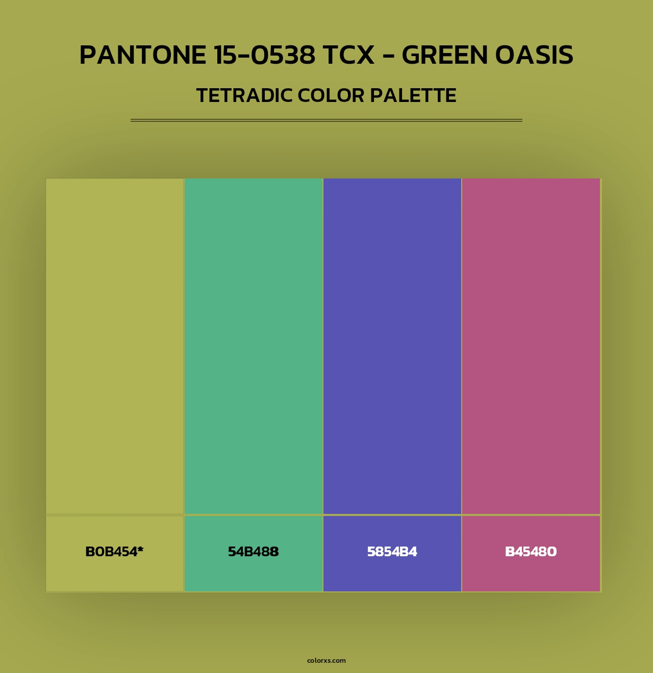 PANTONE 15-0538 TCX - Green Oasis - Tetradic Color Palette