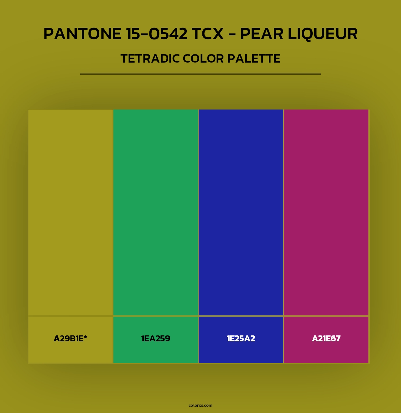 PANTONE 15-0542 TCX - Pear Liqueur - Tetradic Color Palette