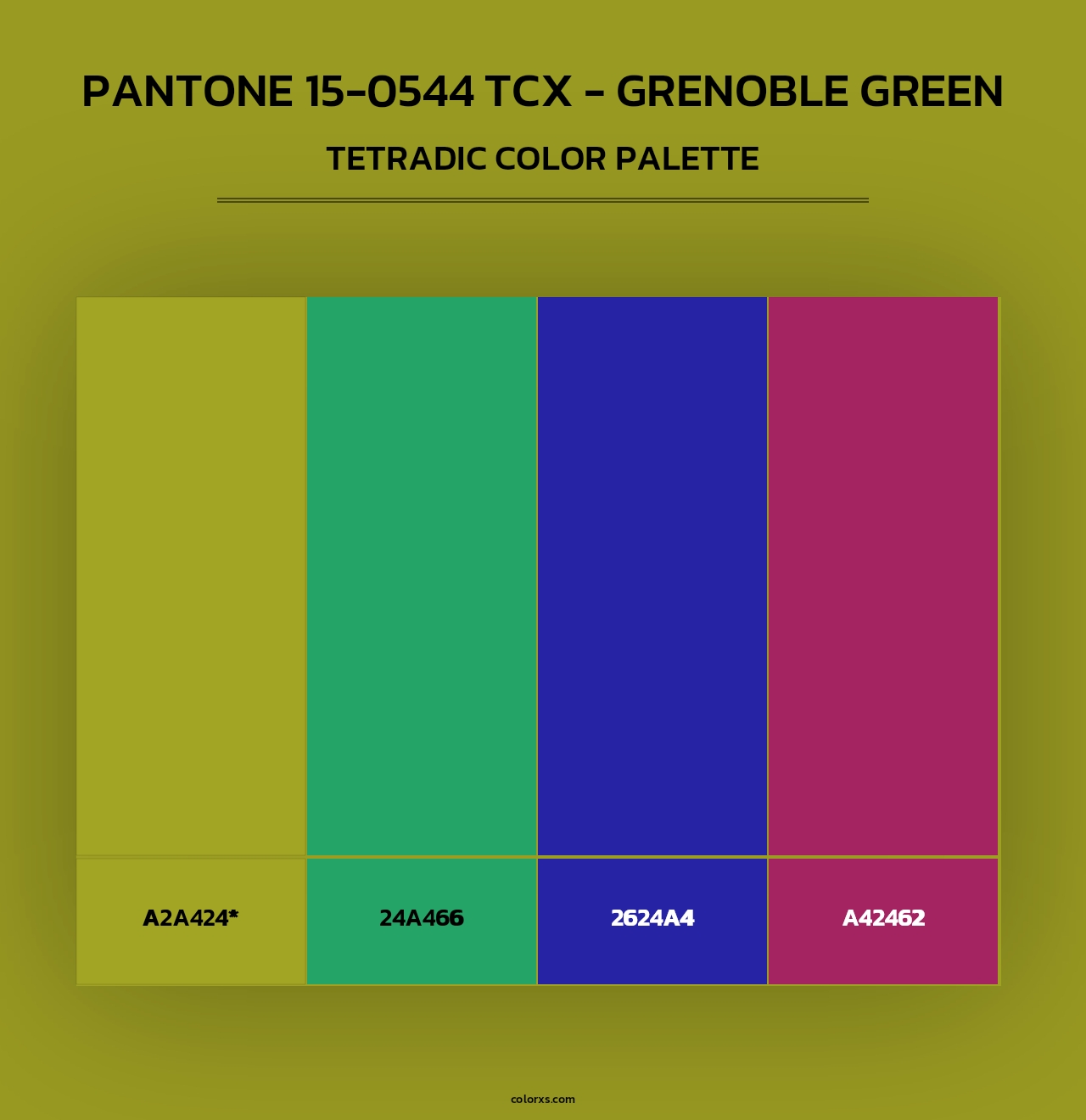 PANTONE 15-0544 TCX - Grenoble Green - Tetradic Color Palette
