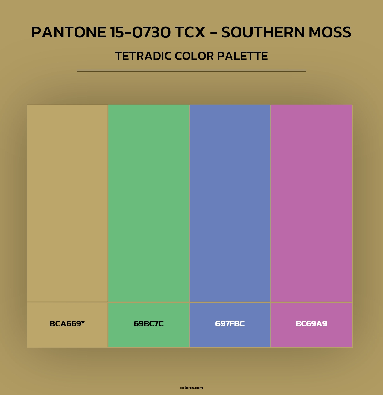 PANTONE 15-0730 TCX - Southern Moss - Tetradic Color Palette