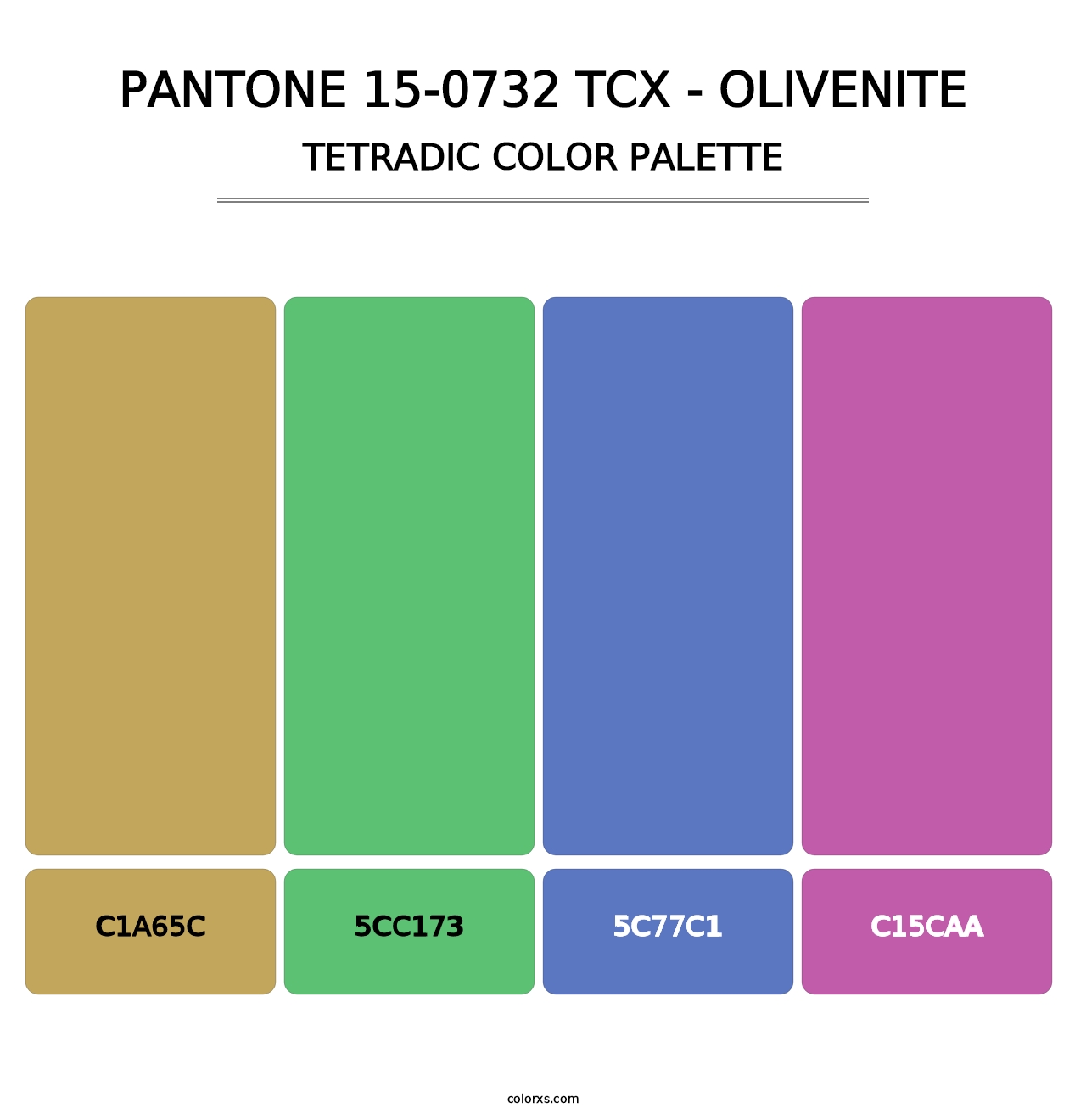 PANTONE 15-0732 TCX - Olivenite - Tetradic Color Palette