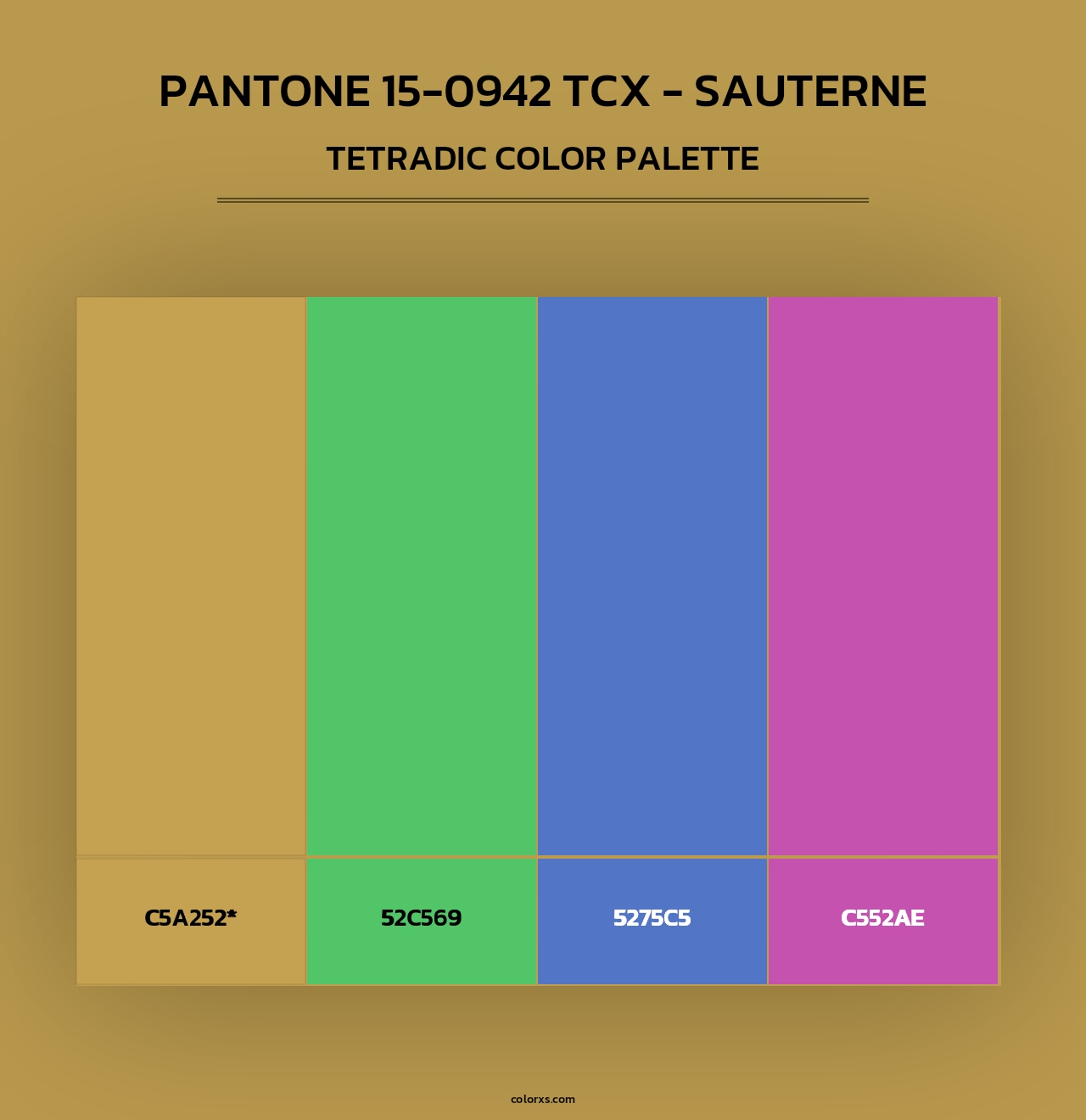Pantone 15-0942 TCX - Sauterne - Tetradic Color Palette