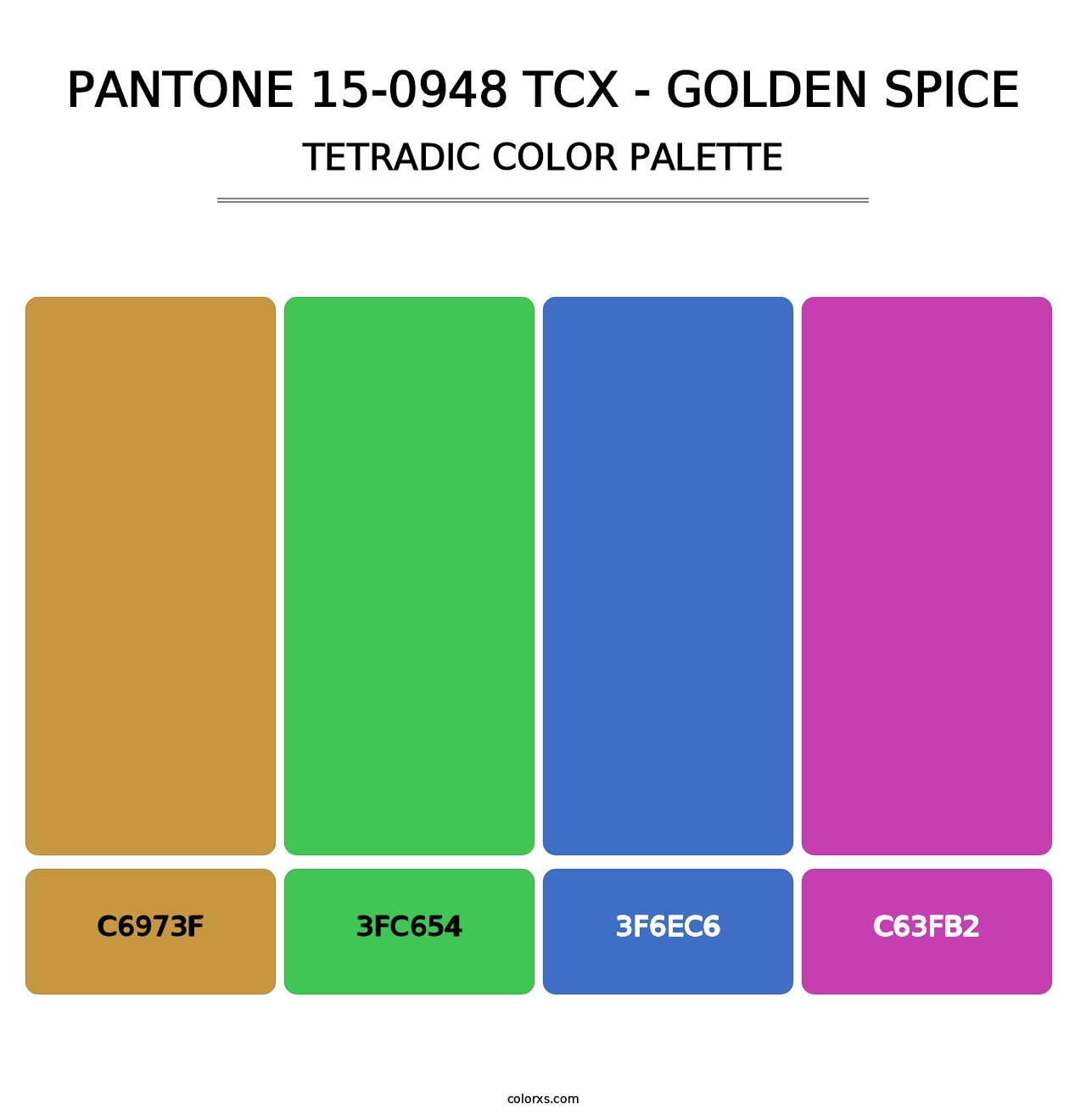 PANTONE 15-0948 TCX - Golden Spice - Tetradic Color Palette