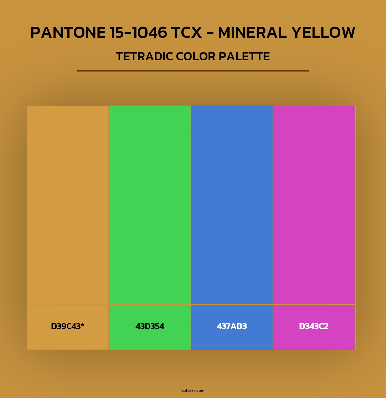 PANTONE 15-1046 TCX - Mineral Yellow - Tetradic Color Palette