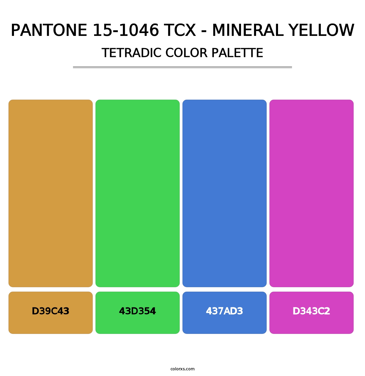 PANTONE 15-1046 TCX - Mineral Yellow - Tetradic Color Palette