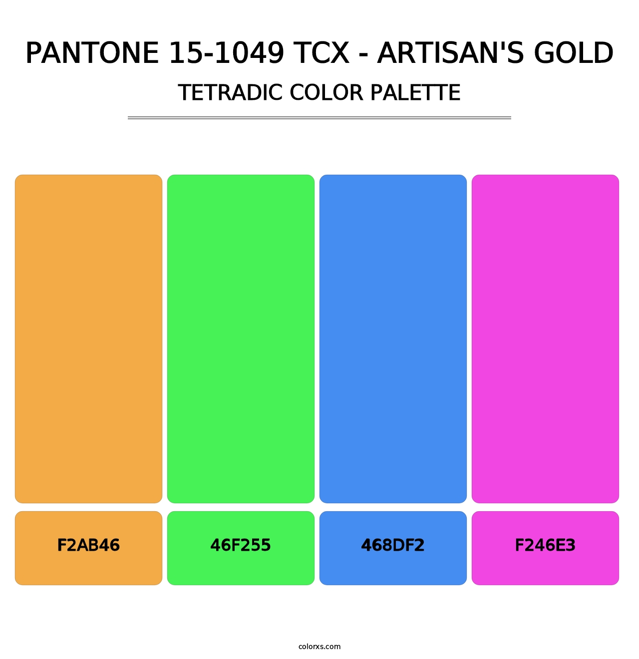 PANTONE 15-1049 TCX - Artisan's Gold - Tetradic Color Palette