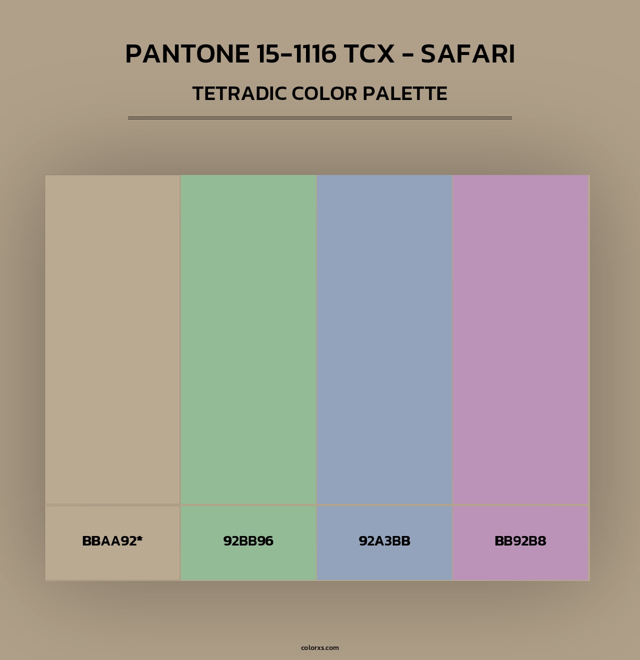 PANTONE 15-1116 TCX - Safari - Tetradic Color Palette
