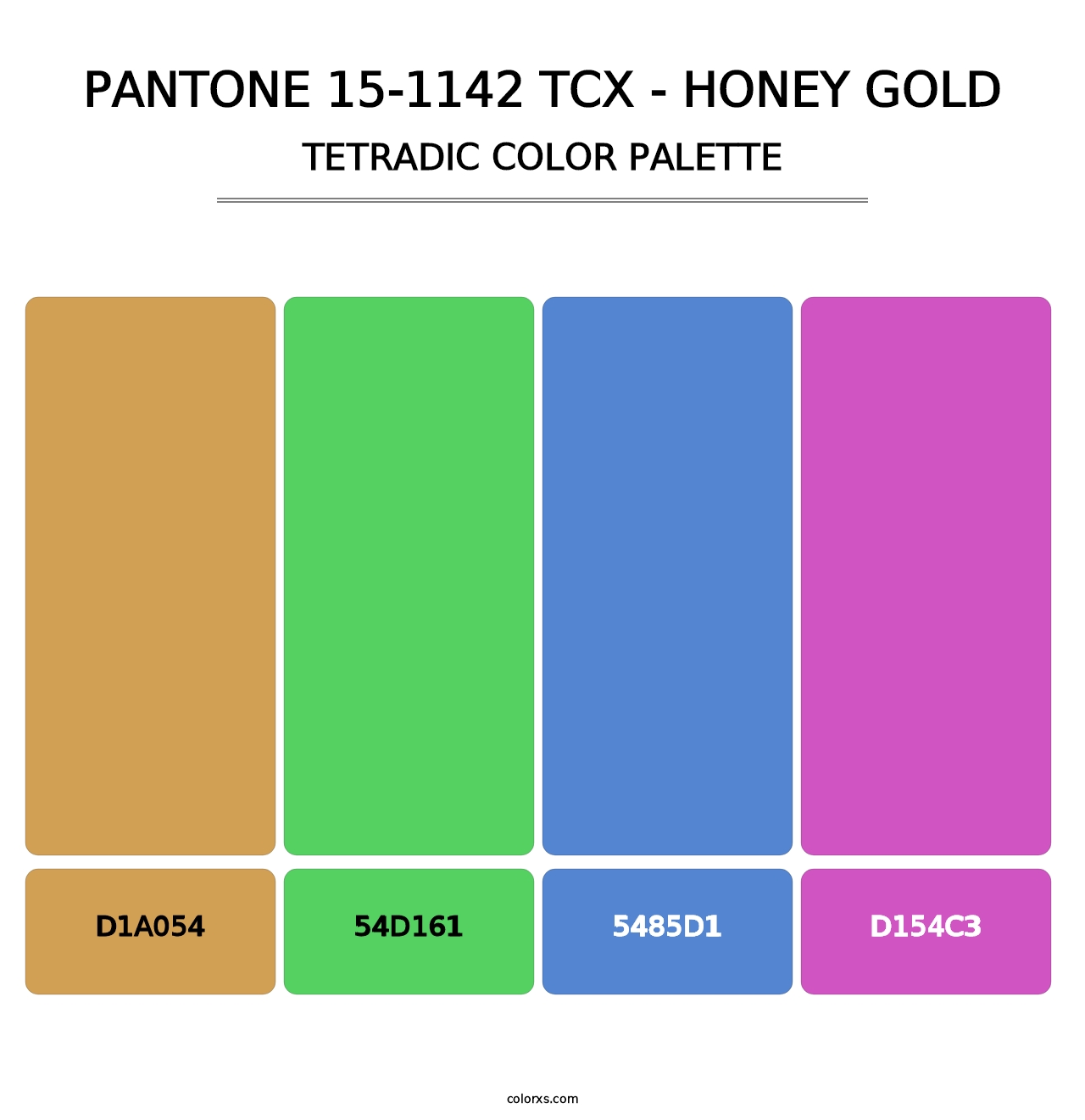 PANTONE 15-1142 TCX - Honey Gold - Tetradic Color Palette