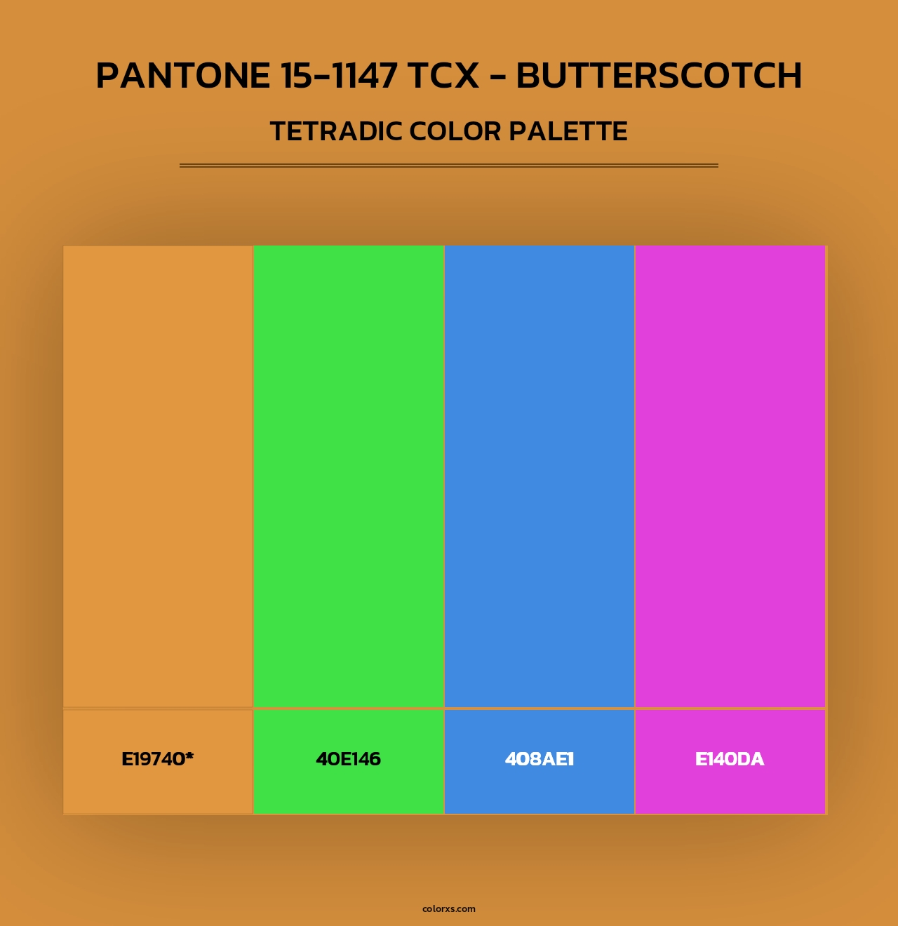Pantone 15-1147 TCX - Butterscotch - Tetradic Color Palette