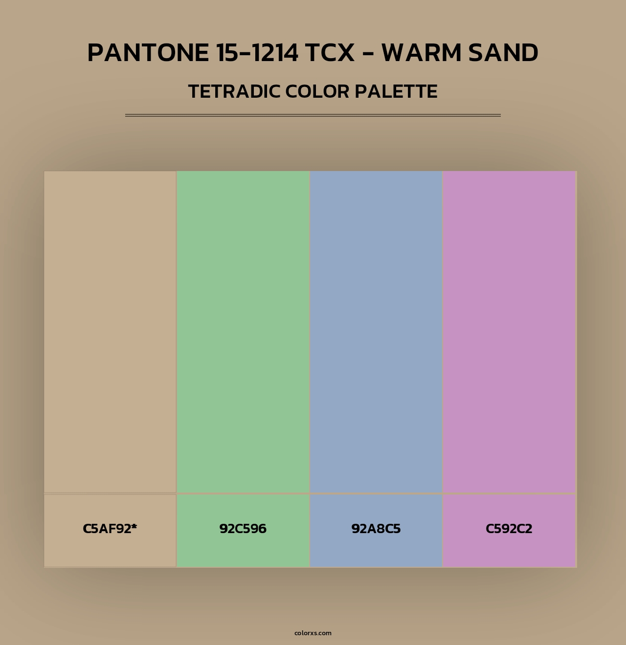 PANTONE 15-1214 TCX - Warm Sand - Tetradic Color Palette