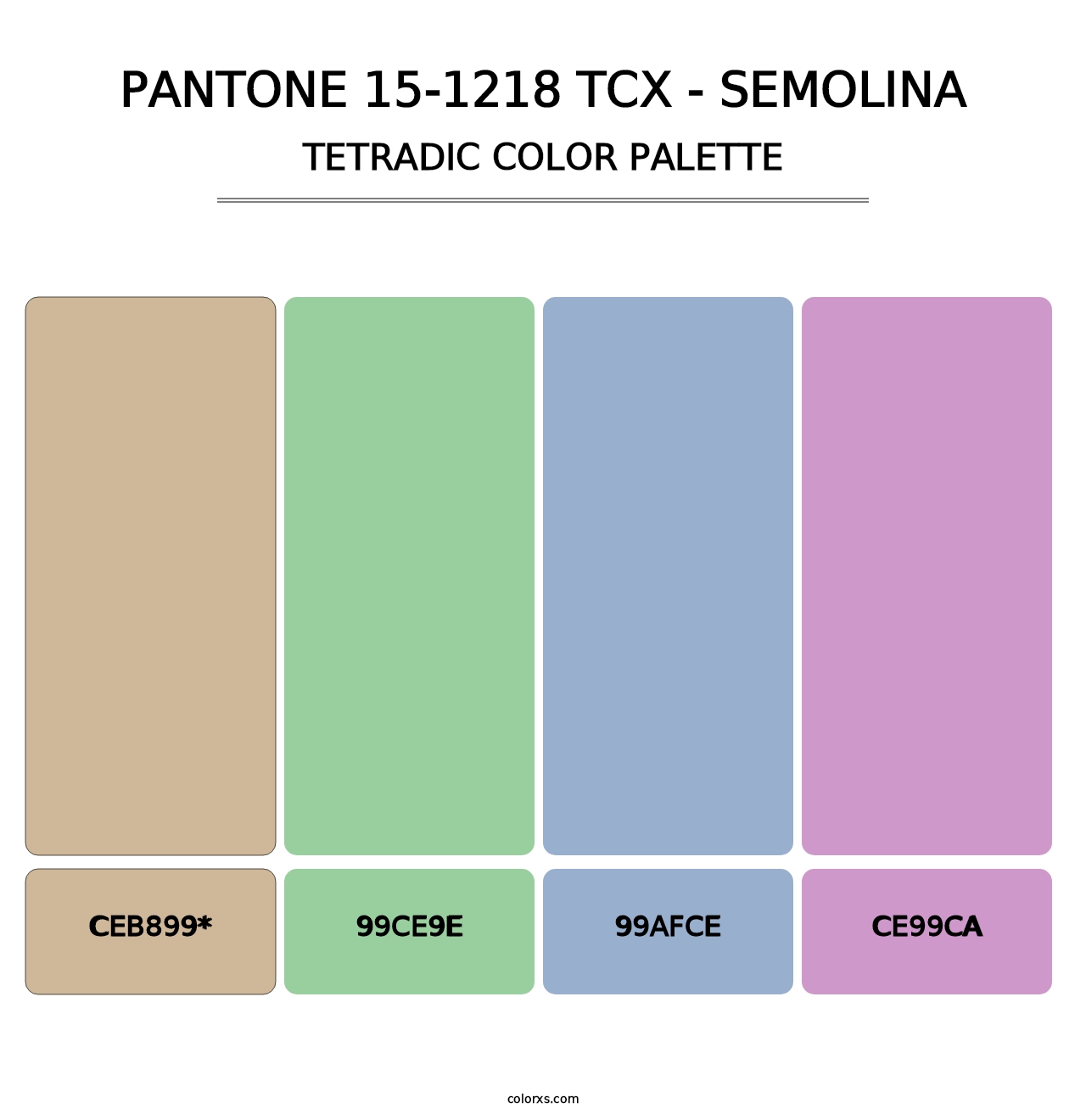 PANTONE 15-1218 TCX - Semolina - Tetradic Color Palette
