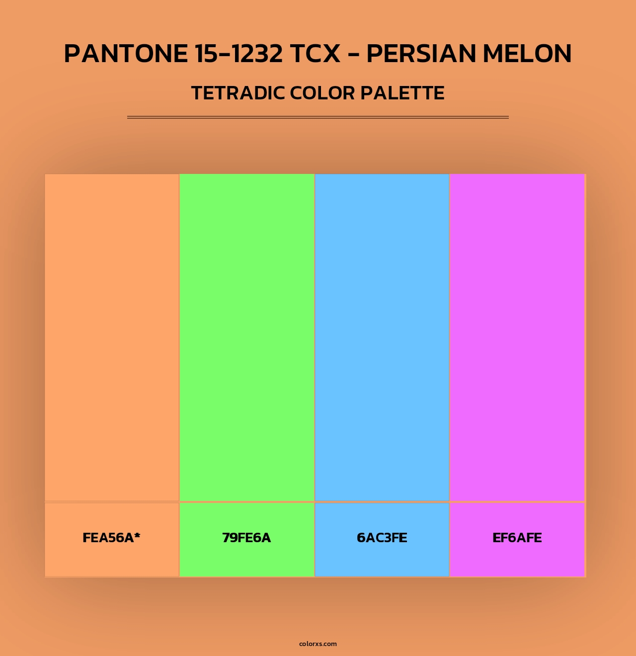 PANTONE 15-1232 TCX - Persian Melon - Tetradic Color Palette