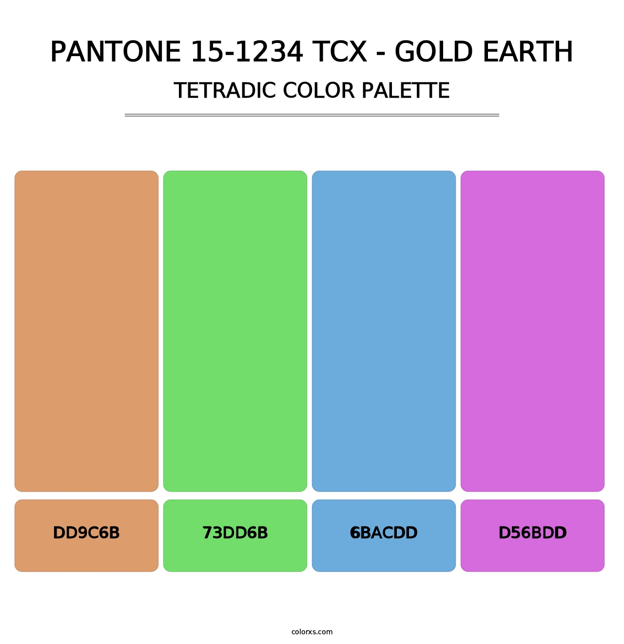 PANTONE 15-1234 TCX - Gold Earth - Tetradic Color Palette