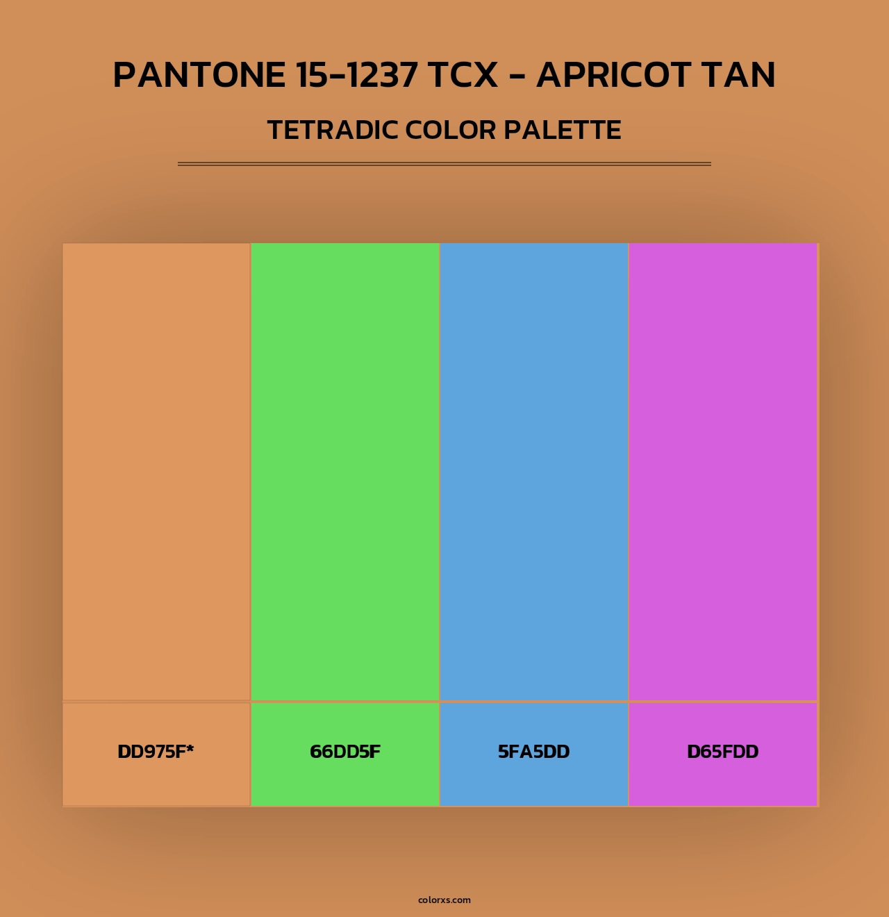 PANTONE 15-1237 TCX - Apricot Tan - Tetradic Color Palette