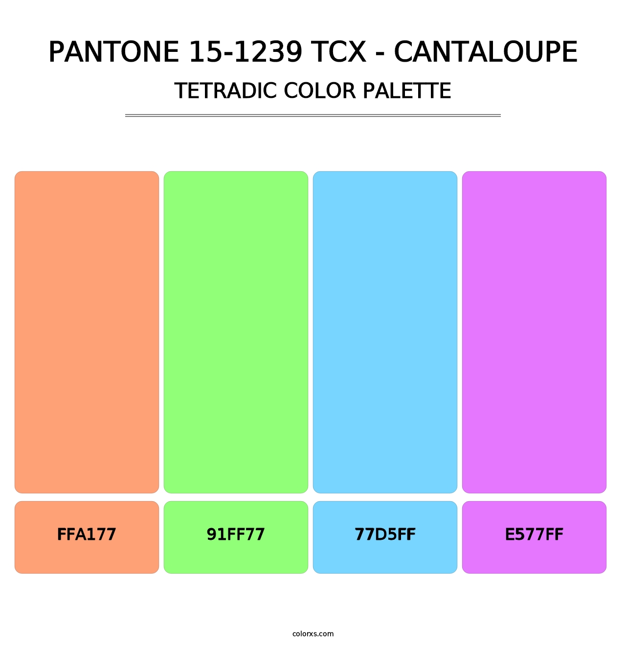 PANTONE 15-1239 TCX - Cantaloupe - Tetradic Color Palette