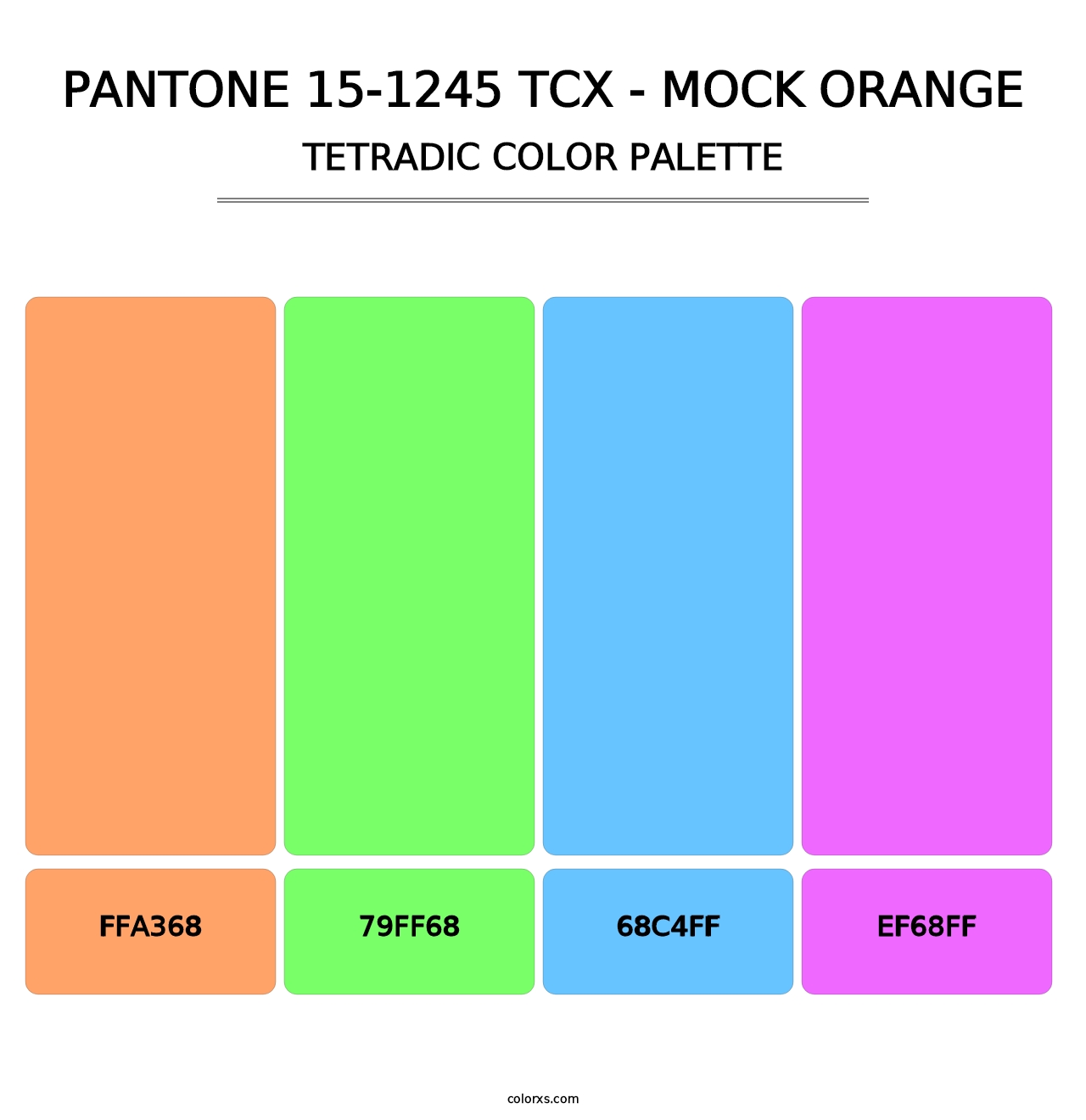 PANTONE 15-1245 TCX - Mock Orange - Tetradic Color Palette