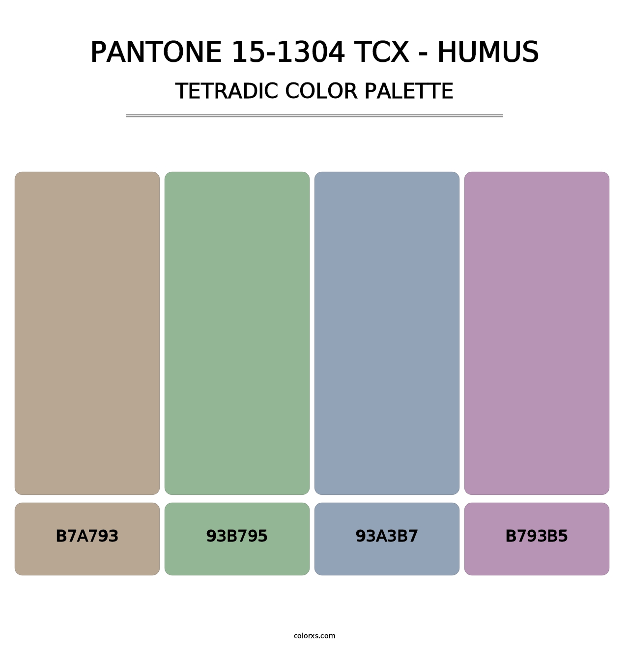 PANTONE 15-1304 TCX - Humus - Tetradic Color Palette