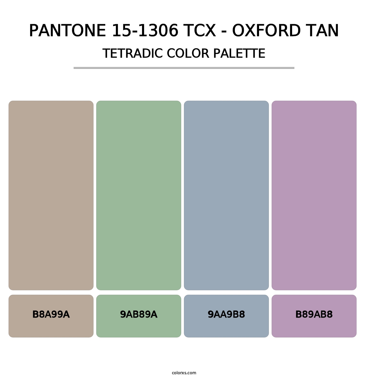 PANTONE 15-1306 TCX - Oxford Tan - Tetradic Color Palette