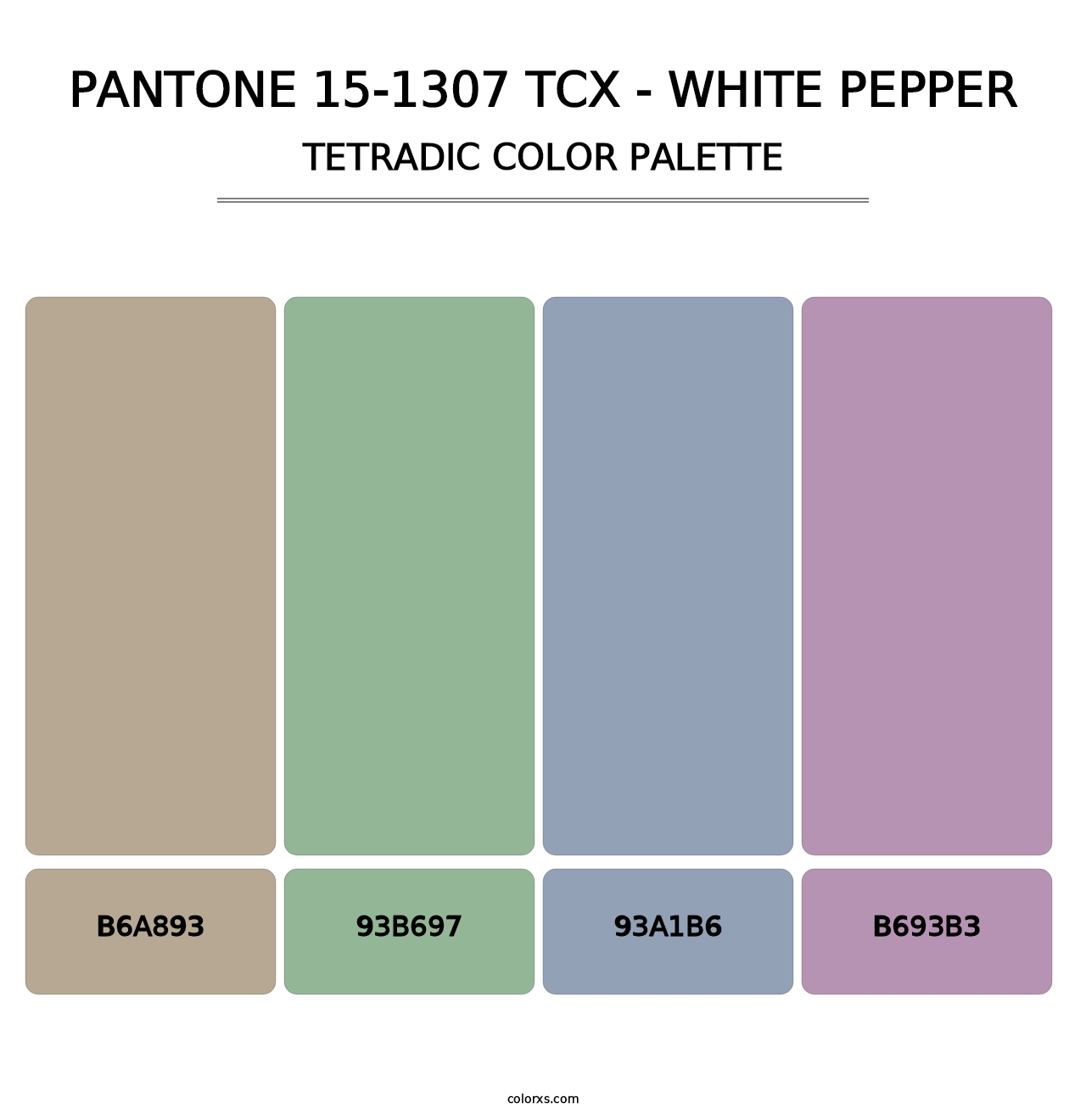 PANTONE 15-1307 TCX - White Pepper - Tetradic Color Palette