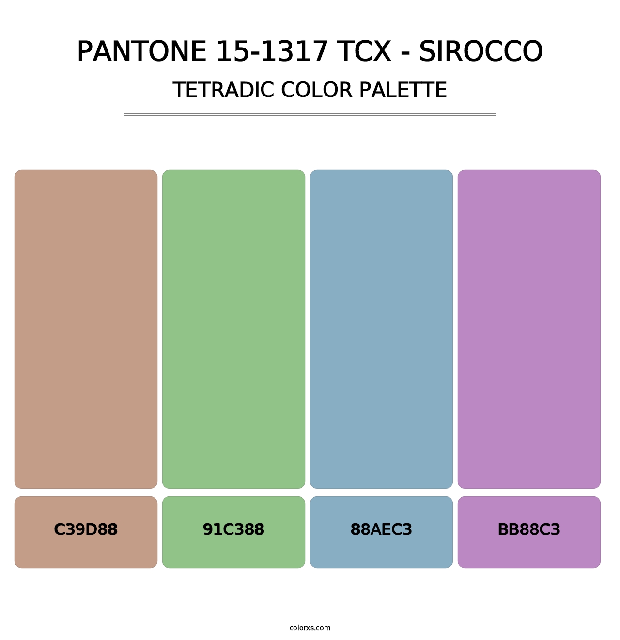 PANTONE 15-1317 TCX - Sirocco - Tetradic Color Palette