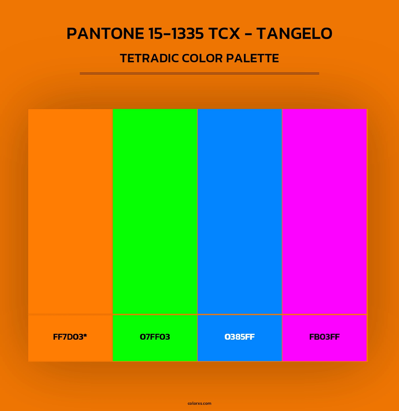 PANTONE 15-1335 TCX - Tangelo - Tetradic Color Palette