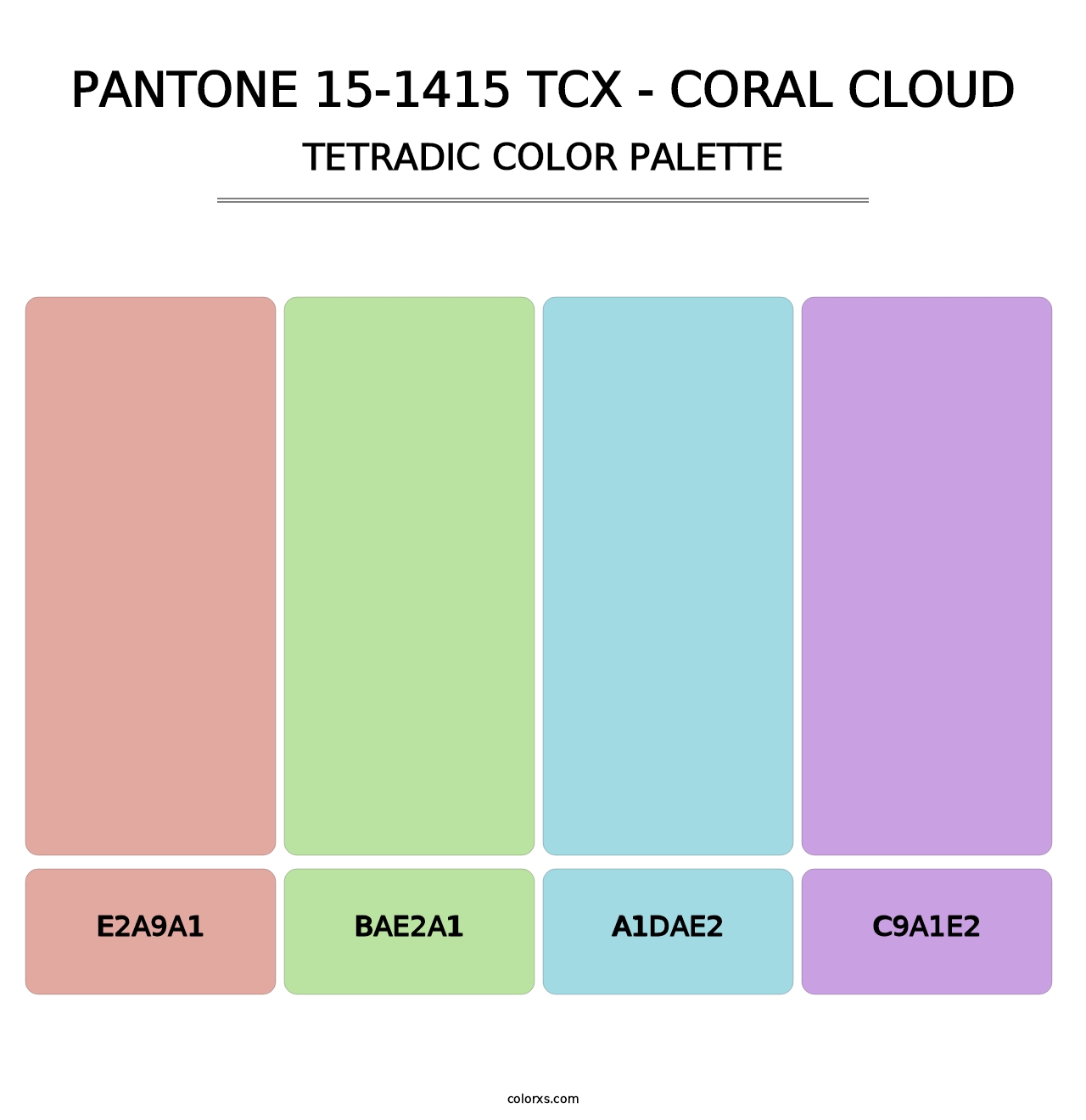 PANTONE 15-1415 TCX - Coral Cloud - Tetradic Color Palette