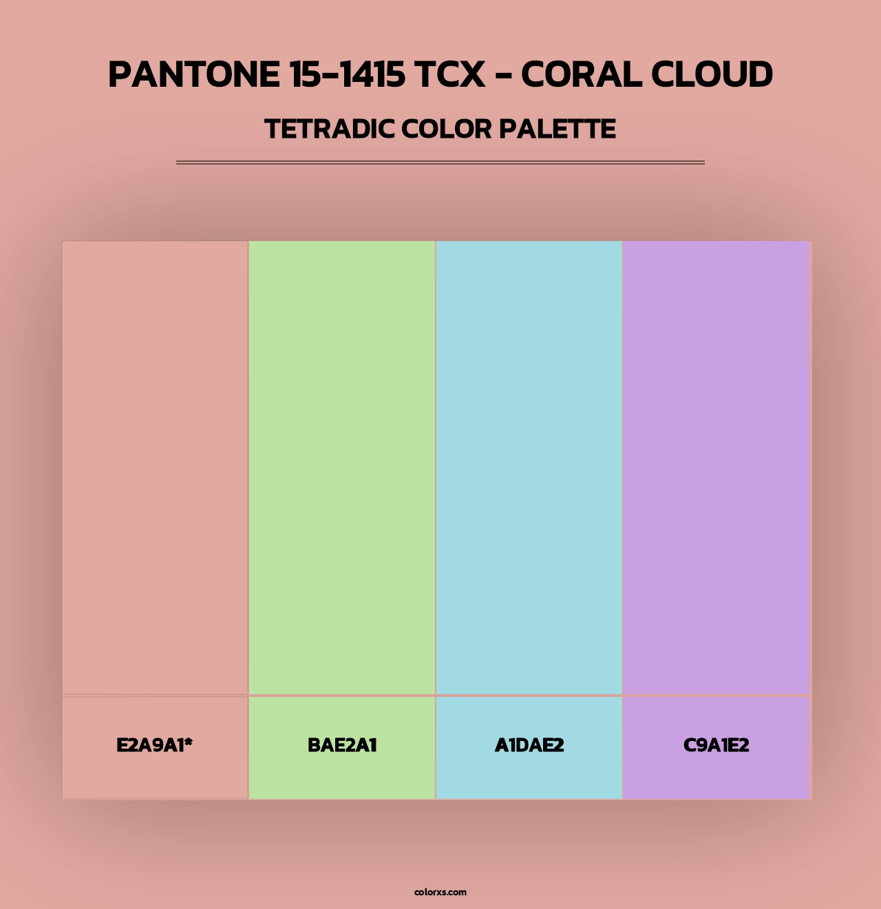 PANTONE 15-1415 TCX - Coral Cloud - Tetradic Color Palette