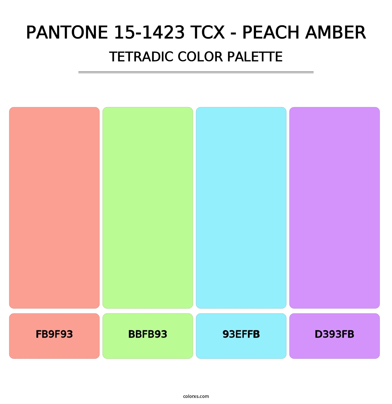 PANTONE 15-1423 TCX - Peach Amber - Tetradic Color Palette