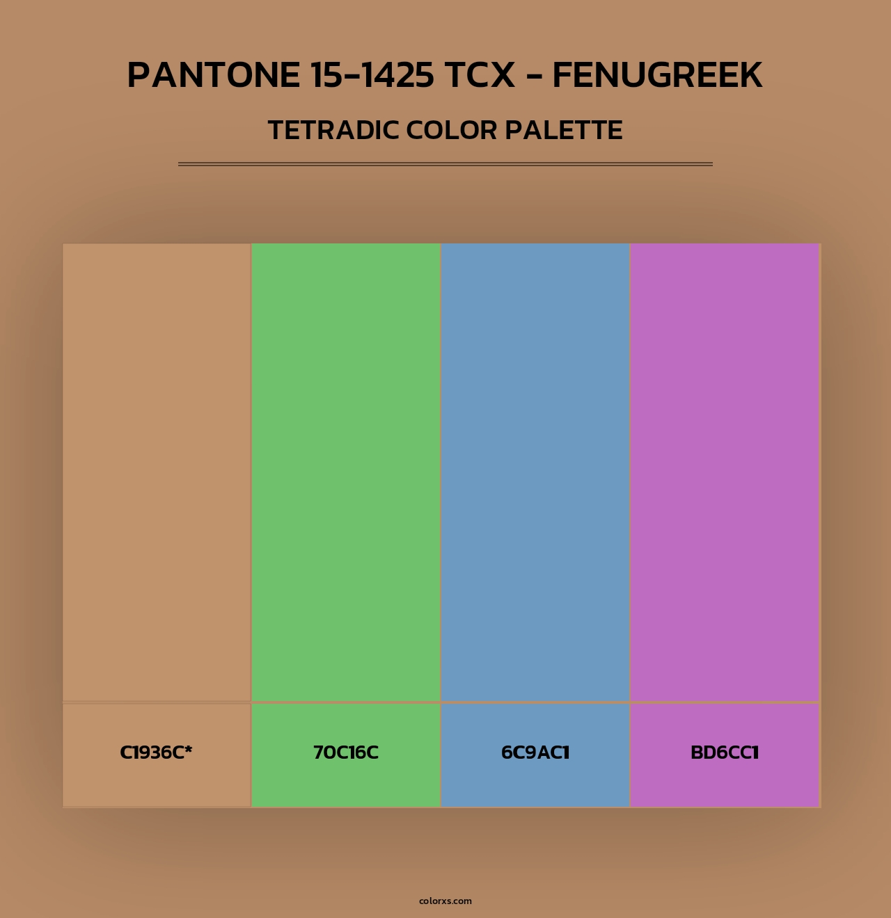 PANTONE 15-1425 TCX - Fenugreek - Tetradic Color Palette