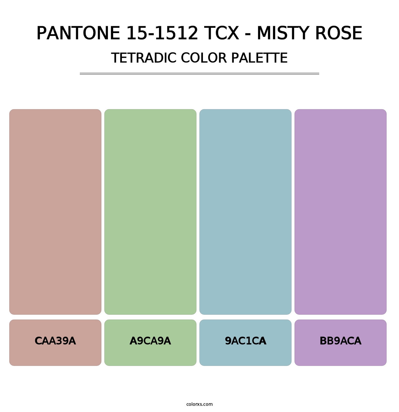 PANTONE 15-1512 TCX - Misty Rose - Tetradic Color Palette
