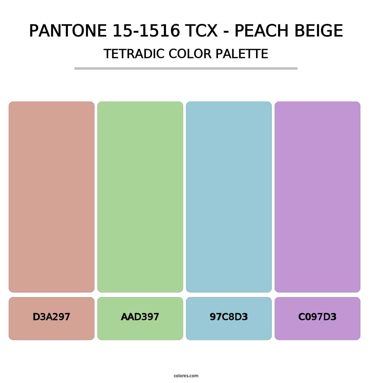 PANTONE 15-1516 TCX - Peach Beige - Tetradic Color Palette