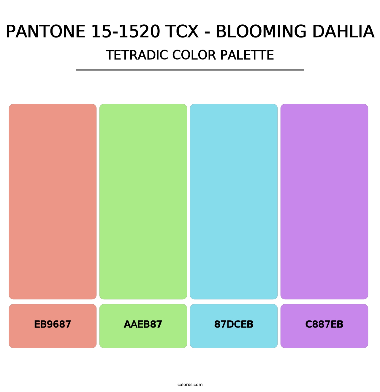 PANTONE 15-1520 TCX - Blooming Dahlia - Tetradic Color Palette