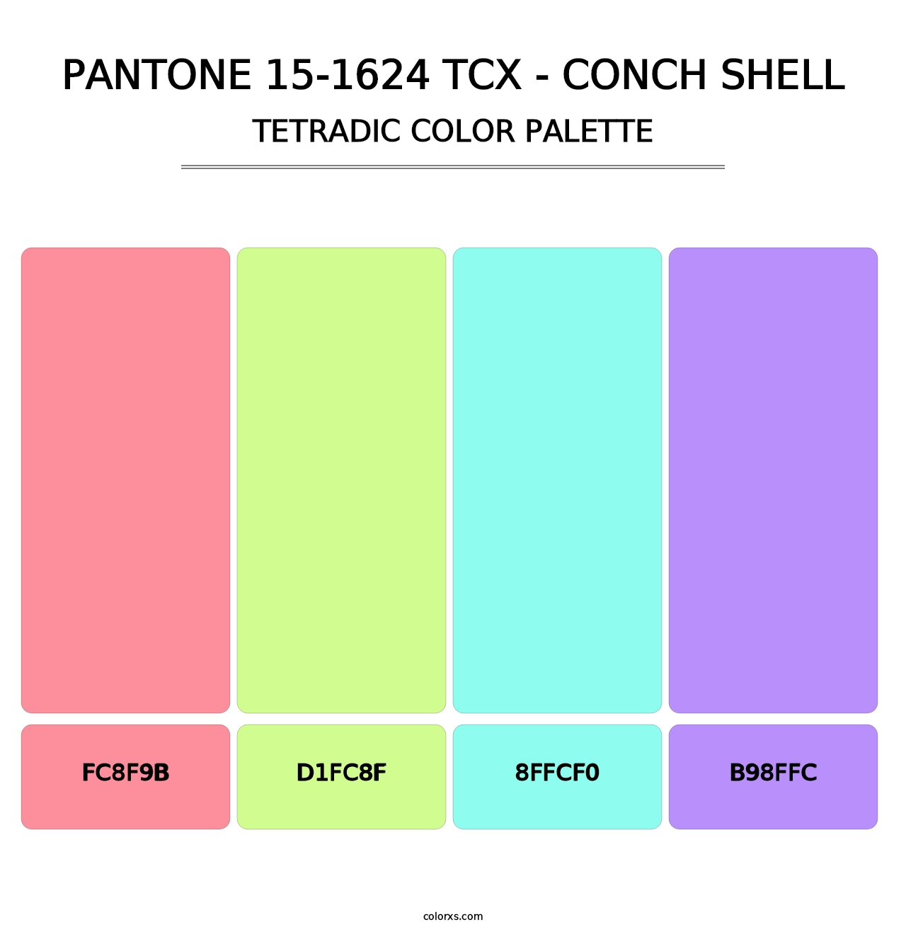 PANTONE 15-1624 TCX - Conch Shell - Tetradic Color Palette