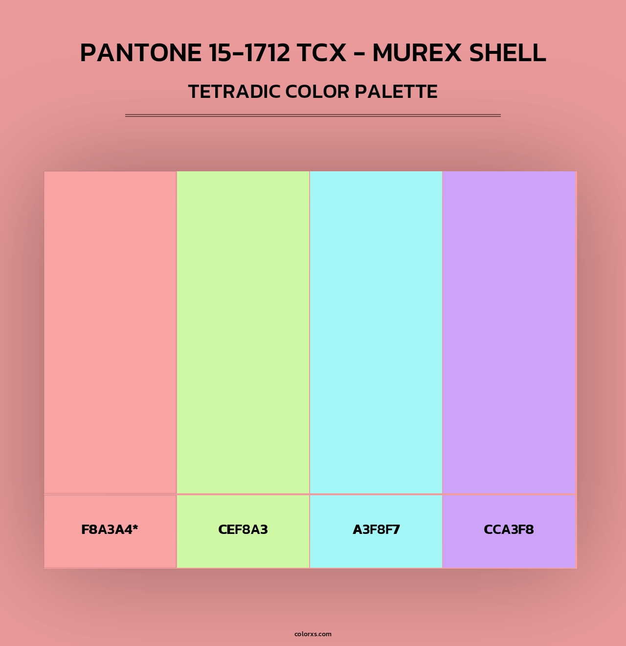 PANTONE 15-1712 TCX - Murex Shell - Tetradic Color Palette