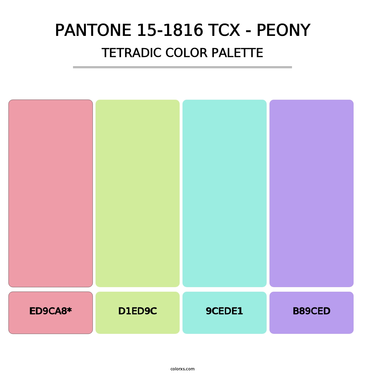 PANTONE 15-1816 TCX - Peony - Tetradic Color Palette