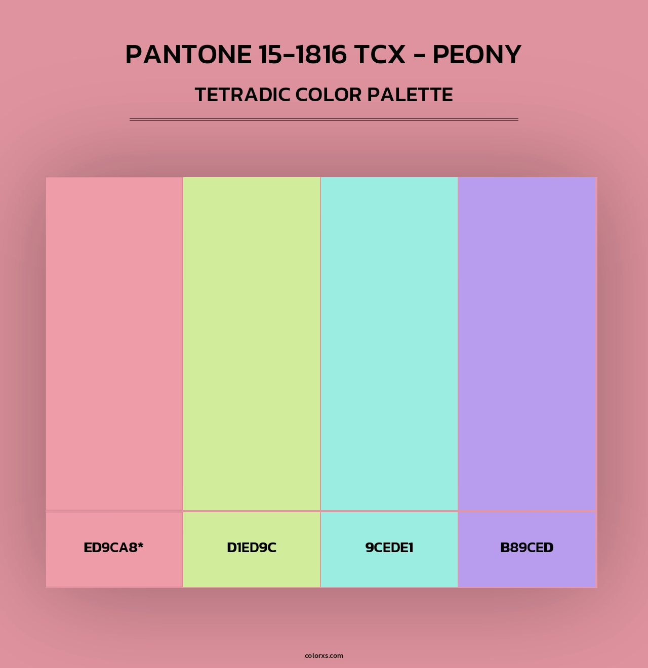 PANTONE 15-1816 TCX - Peony - Tetradic Color Palette