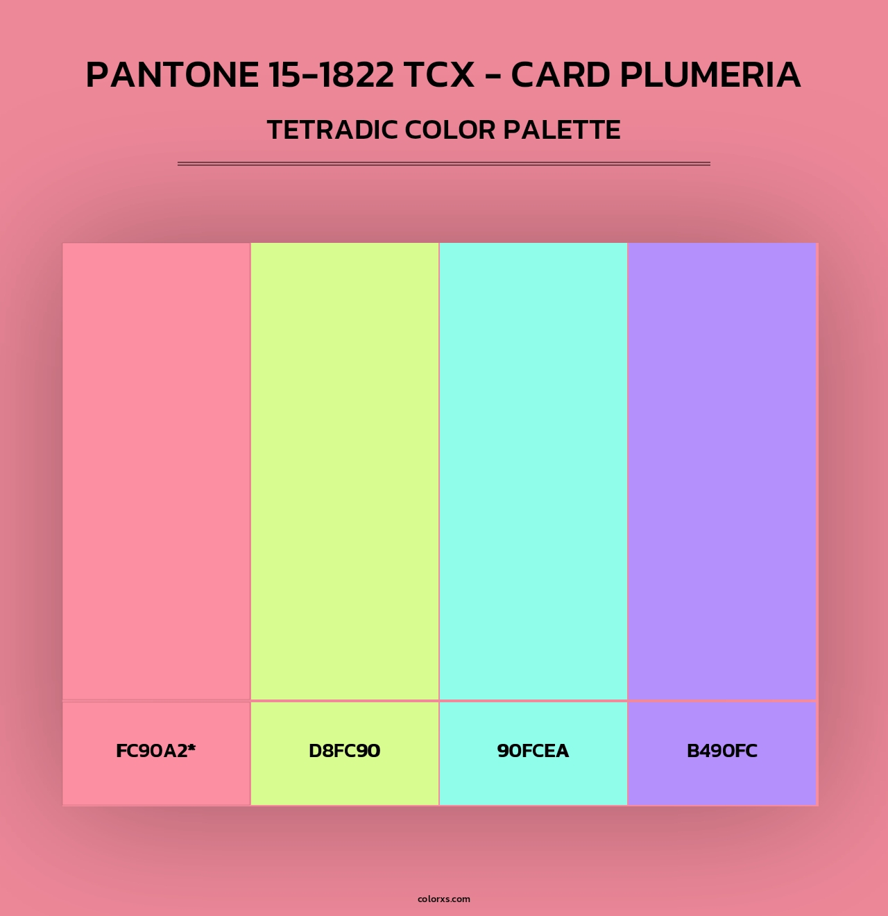 Pantone 15-1822 TCX - Card Plumeria - Tetradic Color Palette