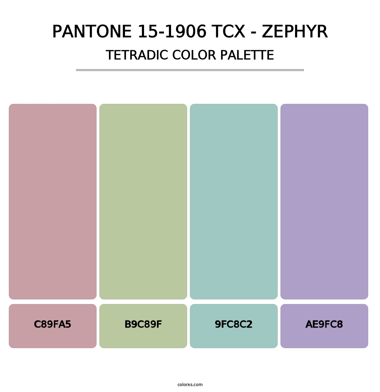 PANTONE 15-1906 TCX - Zephyr - Tetradic Color Palette
