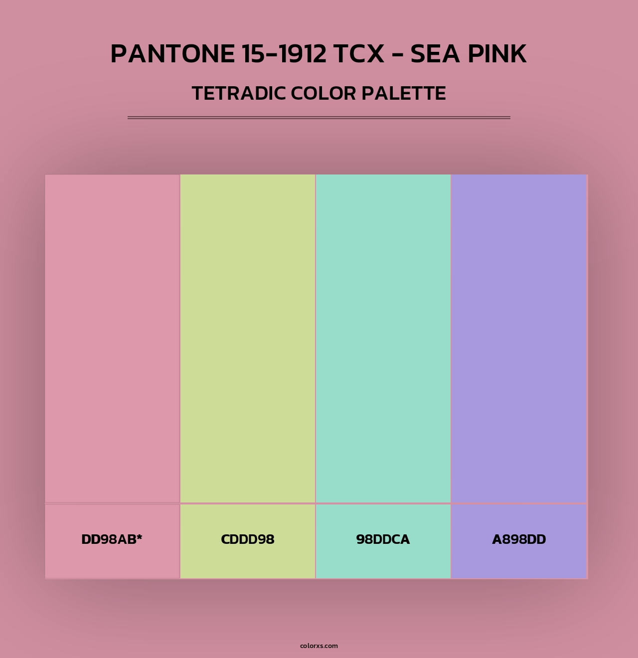 Pantone 15-1912 TCX - Sea Pink - Tetradic Color Palette
