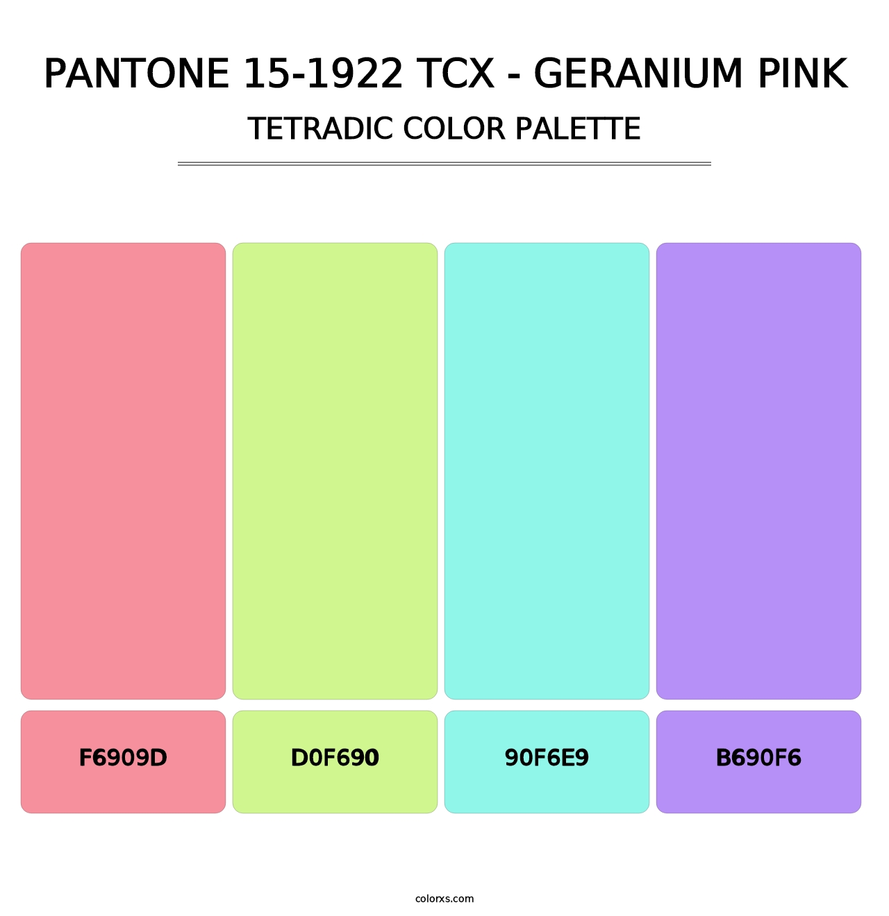 PANTONE 15-1922 TCX - Geranium Pink - Tetradic Color Palette