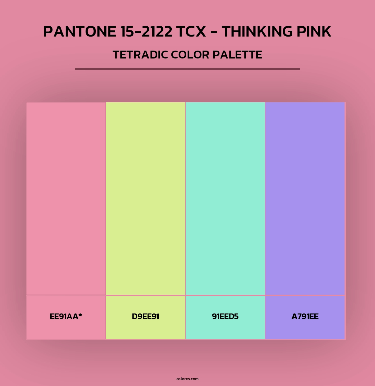 Pantone 15-2122 TCX - Thinking Pink - Tetradic Color Palette