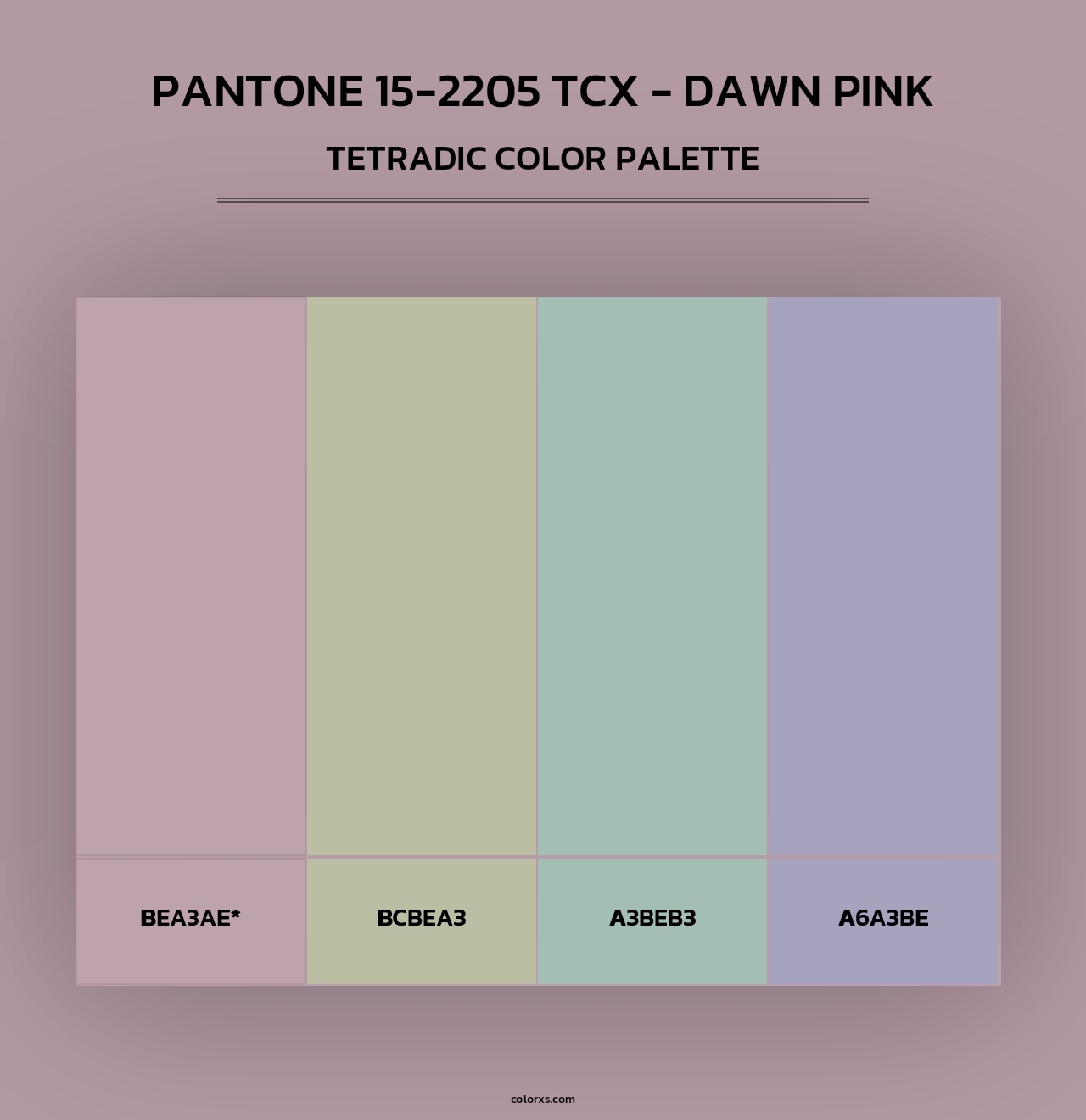 Pantone 15-2205 TCX - Dawn Pink - Tetradic Color Palette